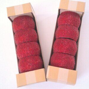 Two Boxes Bombay Napkin Ring Lot Red Seed Bead Wrapped 8 Total Beaded Rings